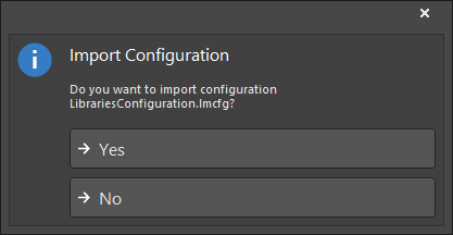 The Import Configuration dialog
