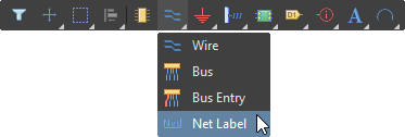 Place a Net Label, using the Active Bar
