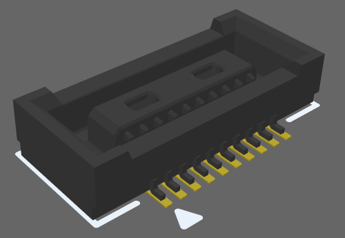 A PCB component footprint completed with a 3D Body.