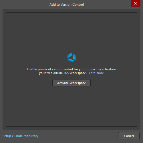 The Add to Version Control dialog