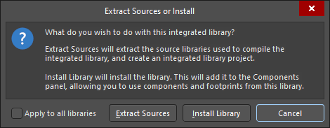 Extract Sources or Install dialog
