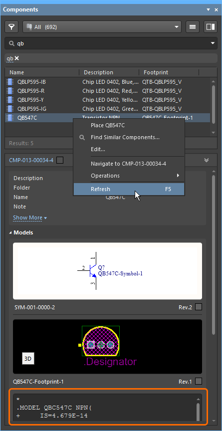 The simulation model has been added to the Workspace component. Right-click to Refresh if the sim model details do not display.