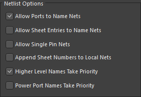 Image showing the options that control how nets are named