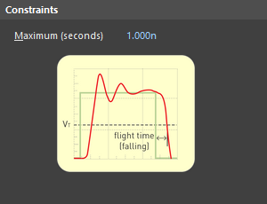 Default constraints for the Flight Time - Falling Edge rule