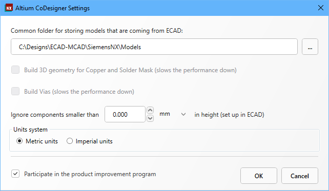 Use the Altium CoDesigner Settings dialog to configure the CoDesigner options.