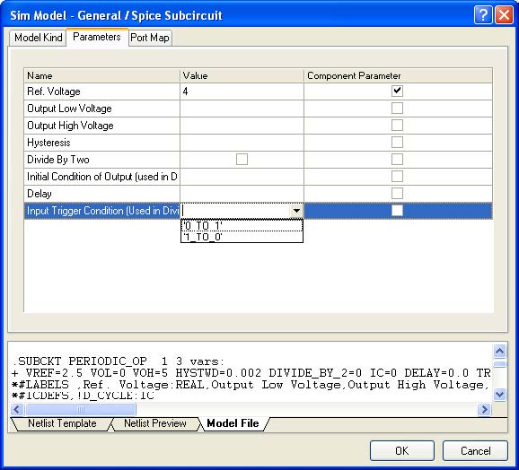 Figure 9: Parameters tab for the model file