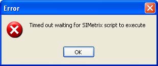 Figure 15: Timed out error issue in Altium Designer with SIMetrix