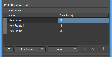 Key frames are defined and detailed in the panel.