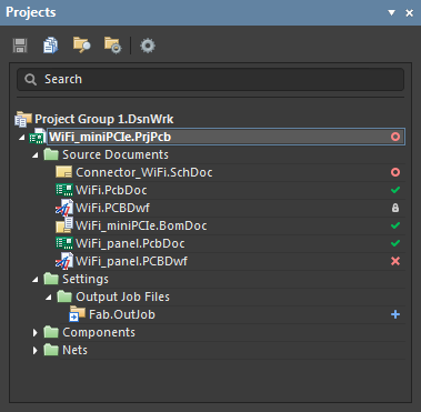 Version Control icons as they appear in the Projects panel