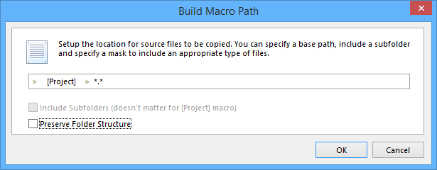 The Build Macro Path dialog
