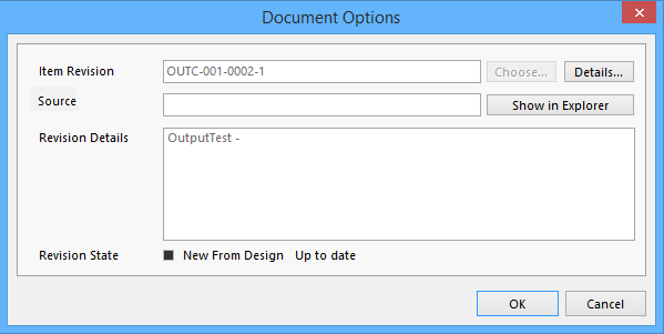 The Document Options dialog