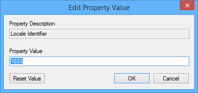 The Edit Property Value dialog