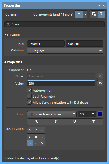 The Comment default settings in the Preferences dialog and the Comment mode of the Properties panel