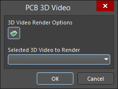 The PCB 3D Video dialog