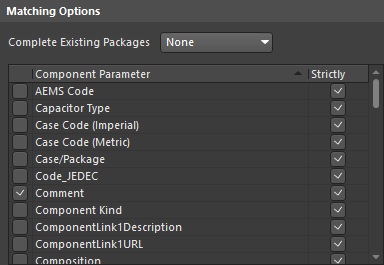 Matching components into multi-part packages.
