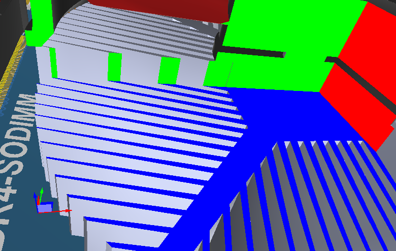A section of a heatsink, without ambient occlusion applied - hover the cursor over the image to enable ambient occulsion.
