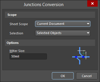 The Junctions Conversion dialog
