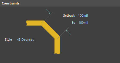 Default constraints for the Routing Corners rule