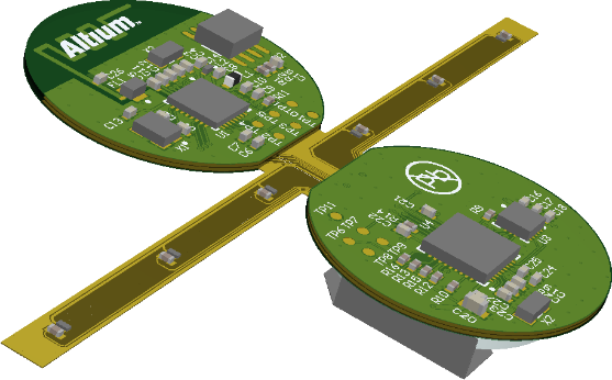 A placed Board Realistic View where the view angle has been taken from the PCB editor using the Camera Position option.