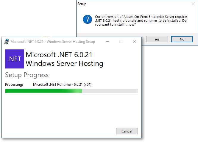 Installing Microsoft .NET 6 if not found.