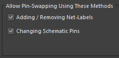 These project options govern how pin swaps are updated in the schematic documents.