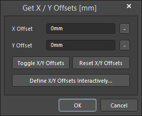The Get X/Y Offsets dialog