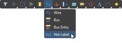 Place a Net Label, using the Active Bar
